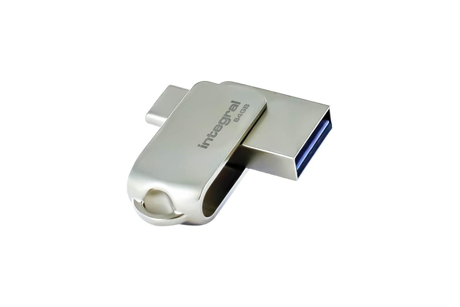 Integral 360-C Dual USB-C & USB 3.2 Gen 1 Flash Drive | 64GB
