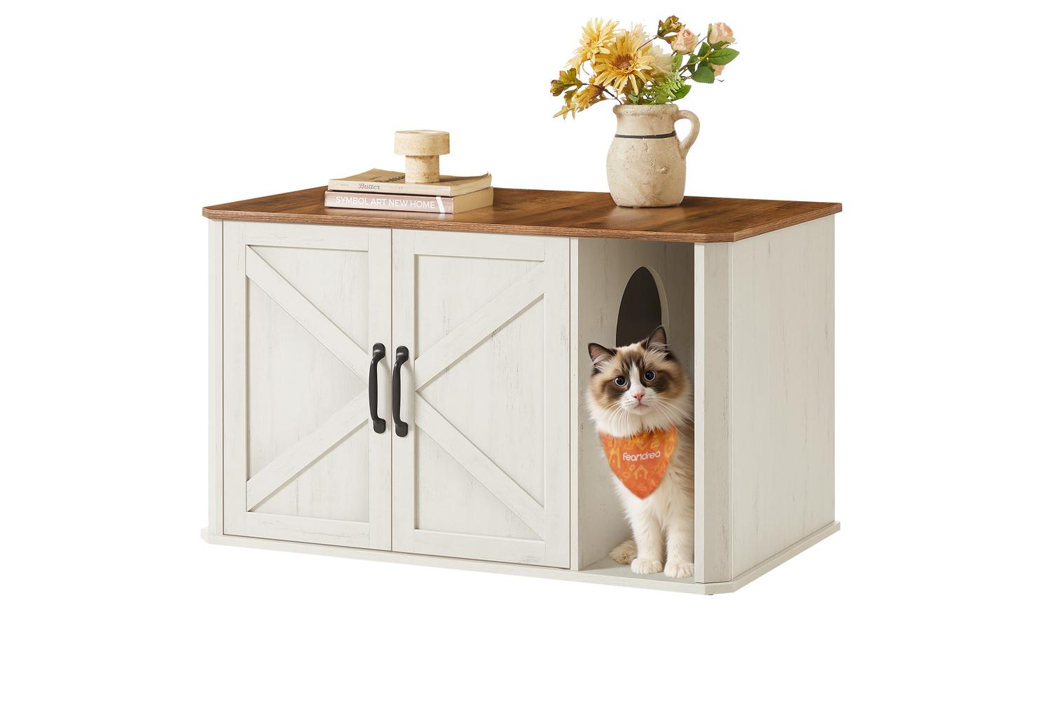 Feandrea Cat Litter Box Enclosure | Cat House | Particleboard