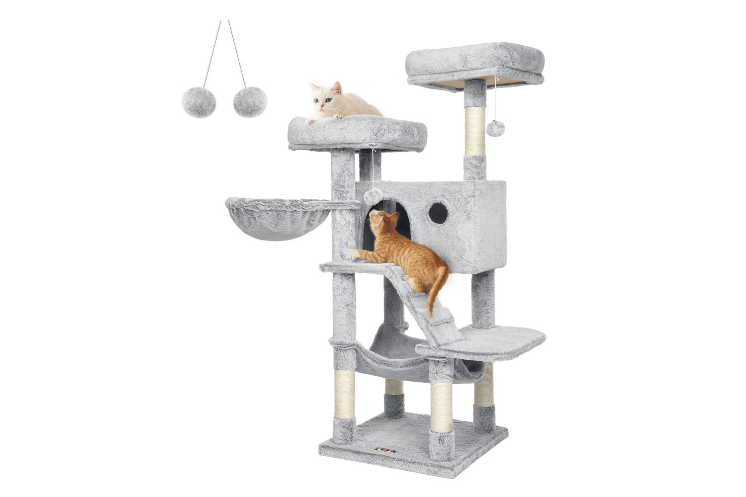 Feandrea Cat Tree | Cat Activity Centre | Plush & Sisal | 135 Cm