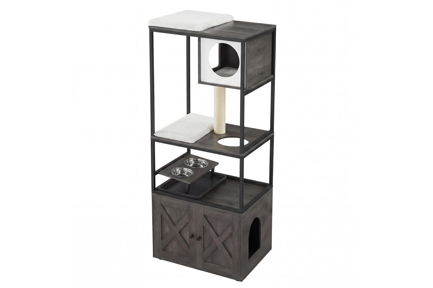 Feandrea Cat Tree | Cat Tree | Particleboard, Steel, Sisal, Plush | 57 X 50 X 146 Cm