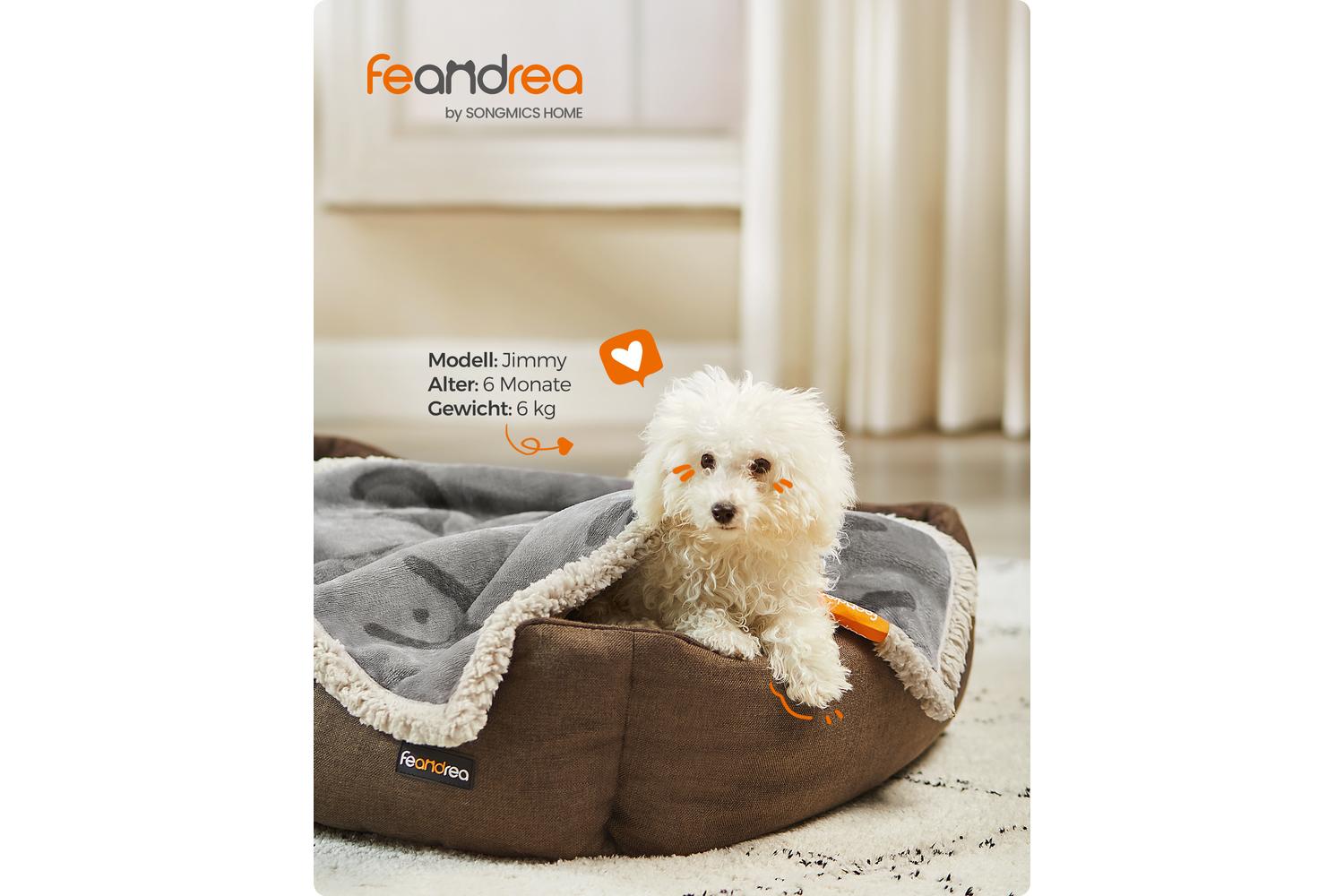 Feandrea Waterproof Blanket For Dogs | Pet Blanket | Sherpa And Flannel | 73 X 63 Cm