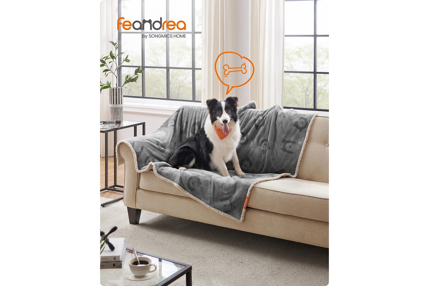Feandrea Waterproof Blanket For Dogs | Pet Blanket | Sherpa And Flannel | Medium