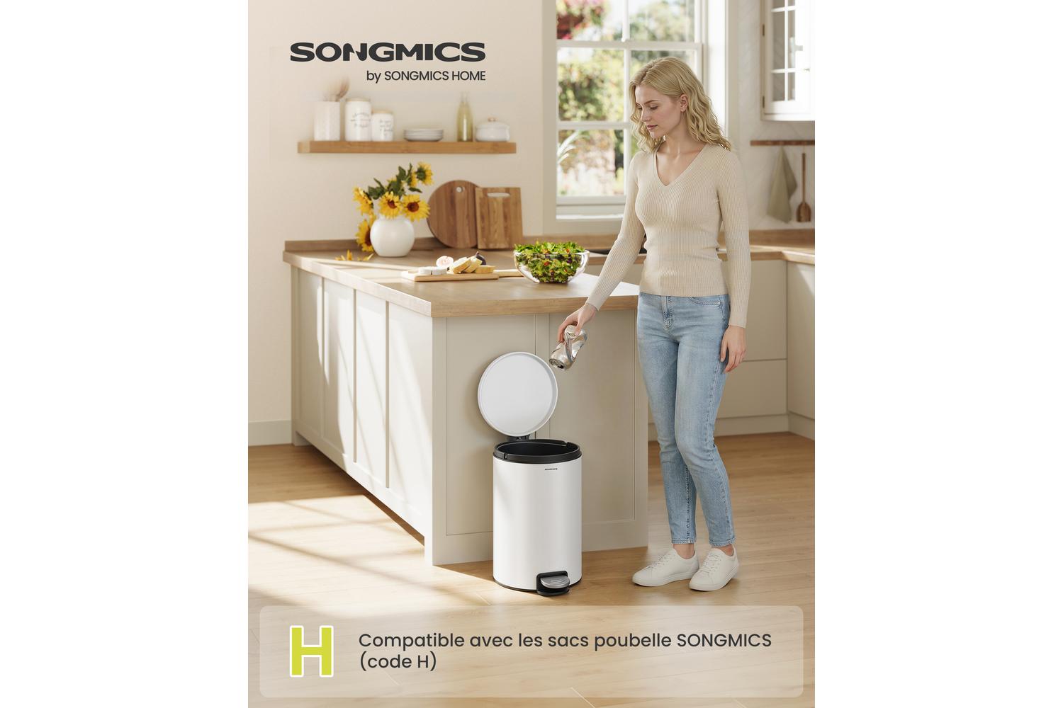 Songmics Trash Can | Pedal Bin | Steel | 20 L