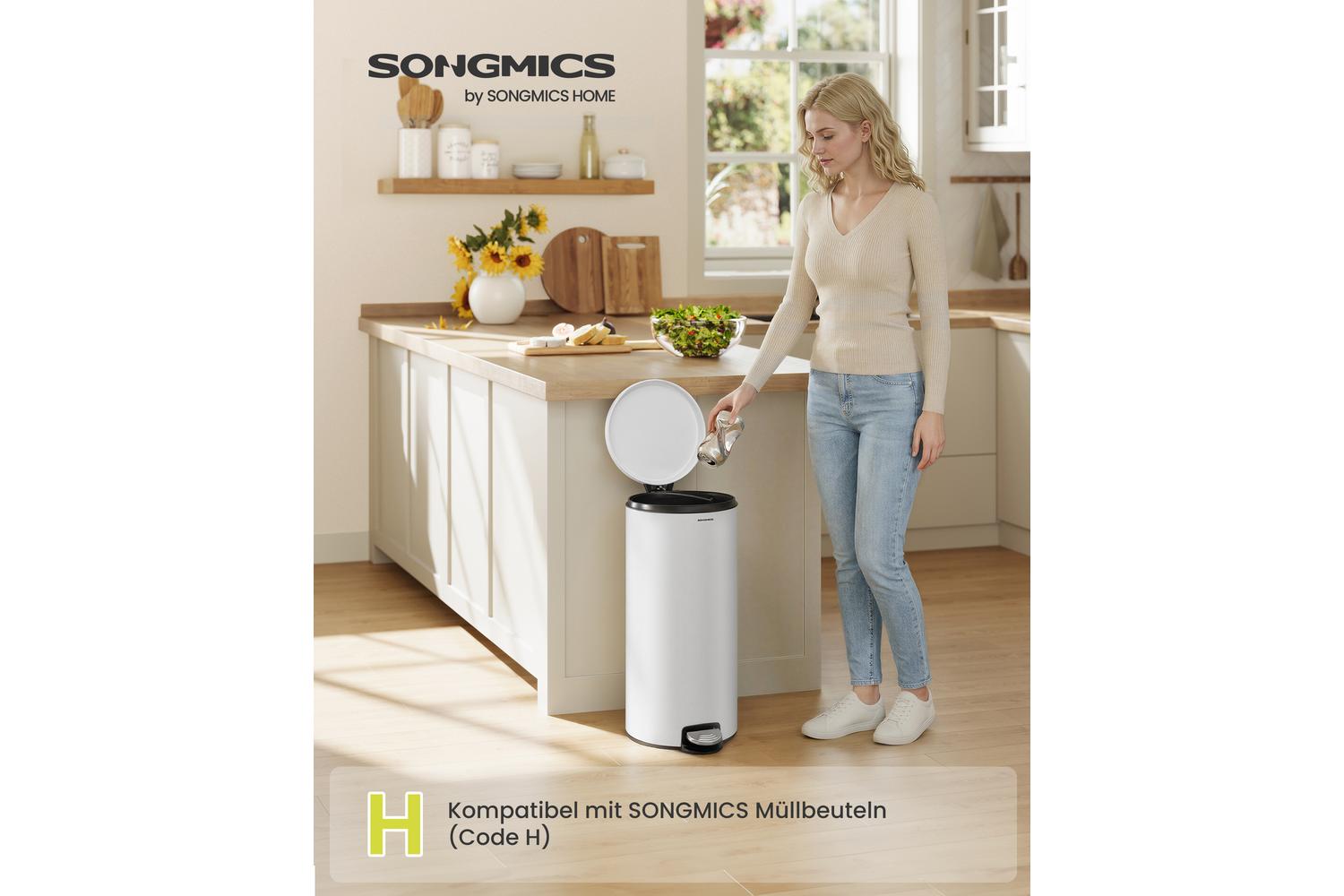 Songmics Trash Can | Pedal Bin | Steel | 30 L