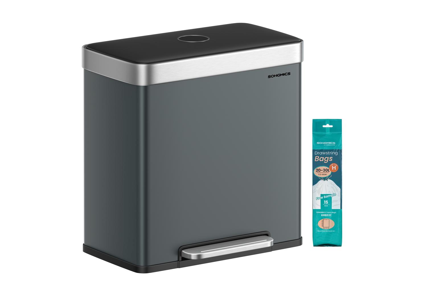 Songmics Trash Can | Rubbish Bin | Stainless Steel | 60l