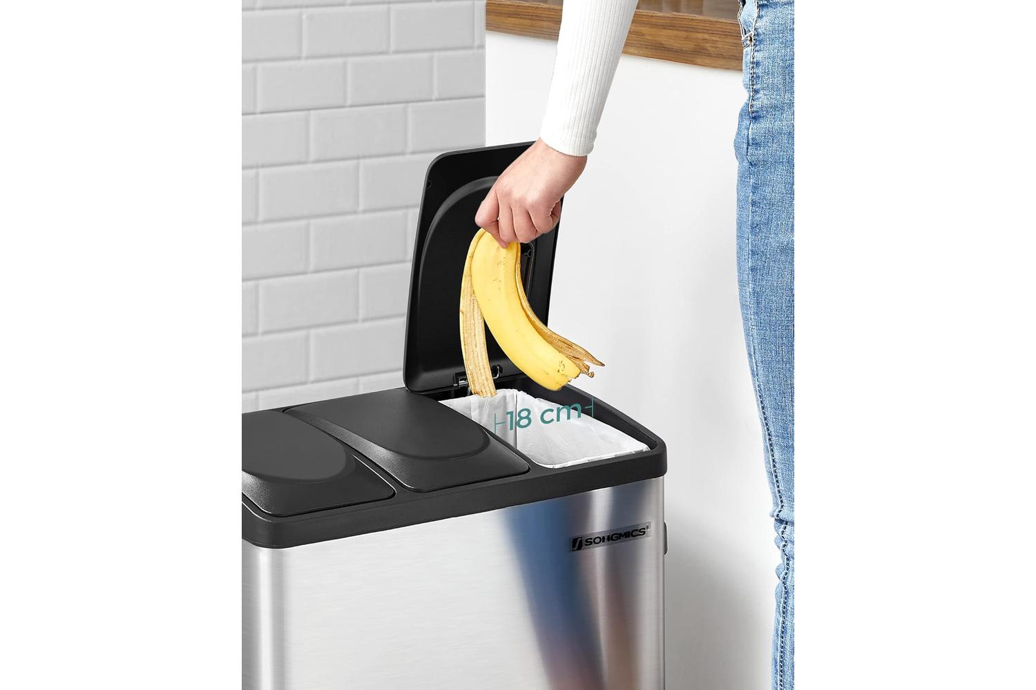 Songmics Trash Can | Pedal Bin | Steel And Abs Plastic | 54 Litre