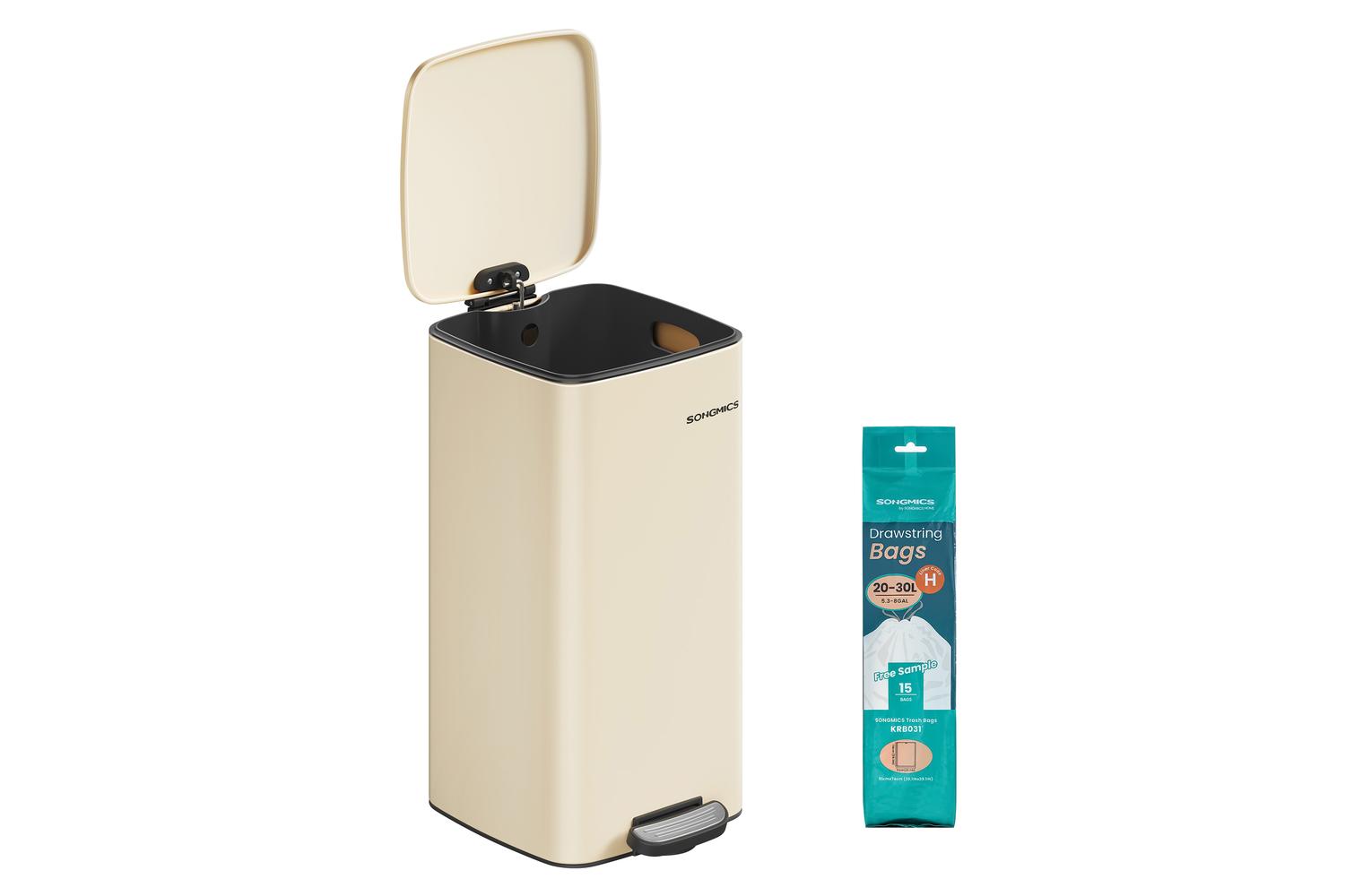 Songmics Trash Can | Rubbish Bin | Stainless Steel | 30 Litre