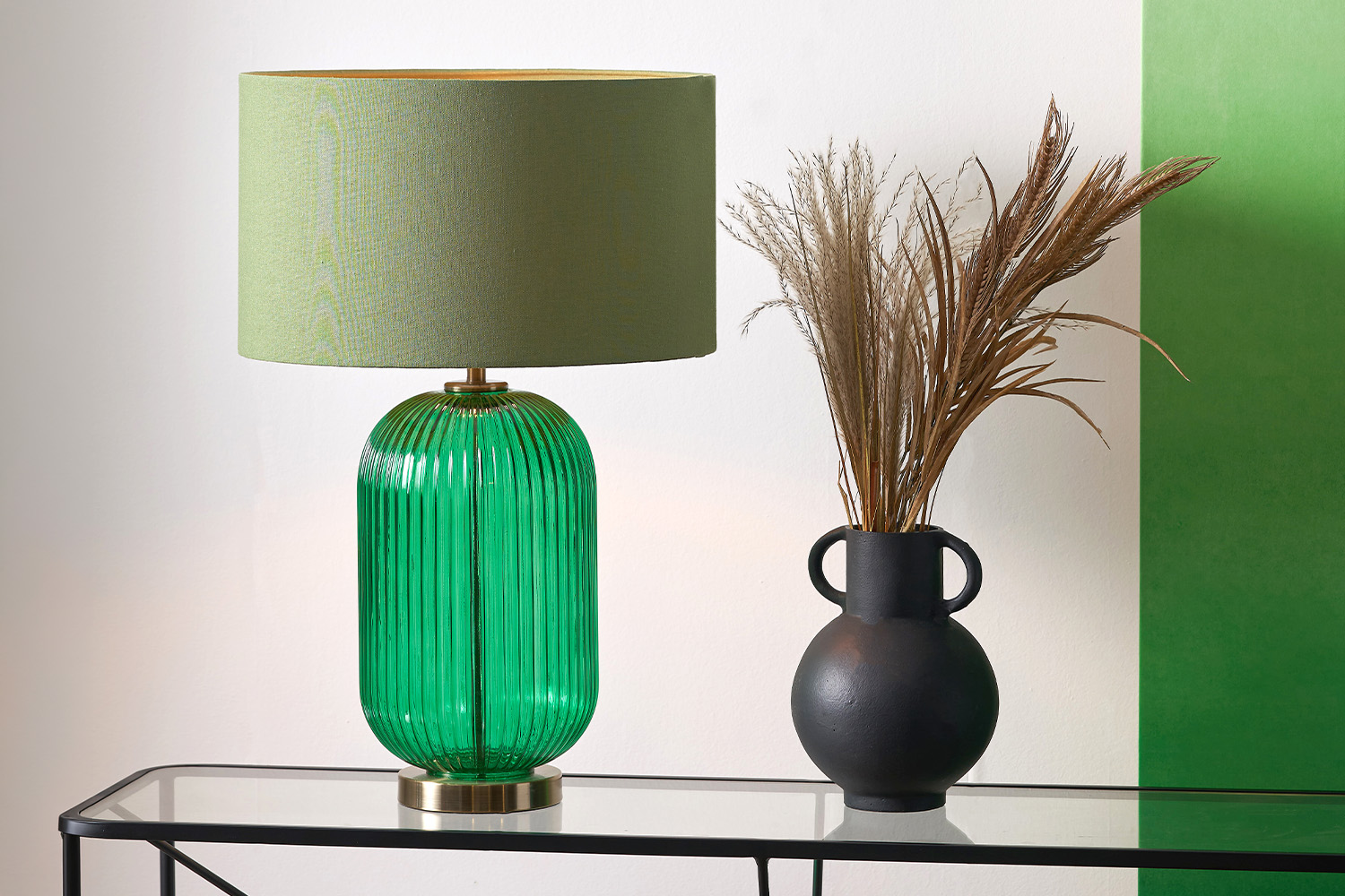 Varese Glass Table Lamp | Emerald