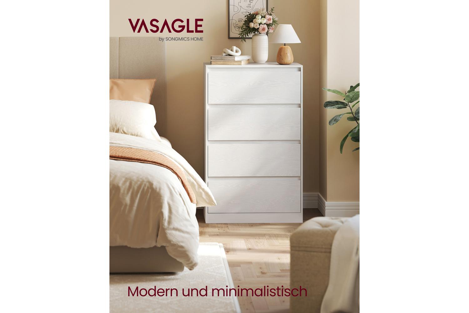 Vasagle Dresser | Chest Of Drawers | Particleboard Mdf | 4 Drawer