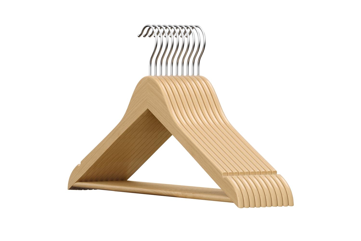 Songmics Wooden Hangers | Clothes Hangers | Birch Wood | 43 X 21 Cm