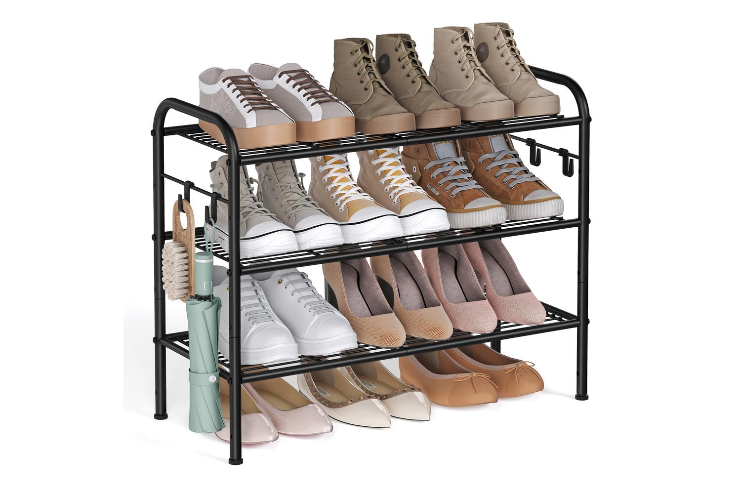 Songmics Shoe Rack | Shoe Storage Shelf | Steel | 11"d X 26.7"w X 20.8"h