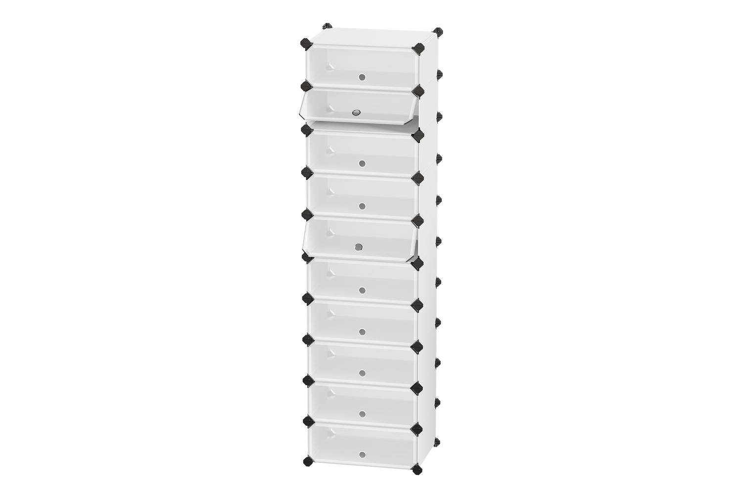 Songmics Shoe Rack | Shoe Storage Unit | Plastic & Metal | 10 Compartment