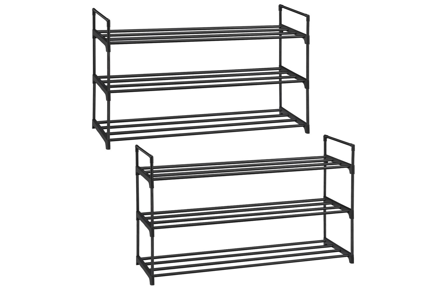 Songmics Shoe Rack | Shoe Storage Organiser | Metal | 3-tier