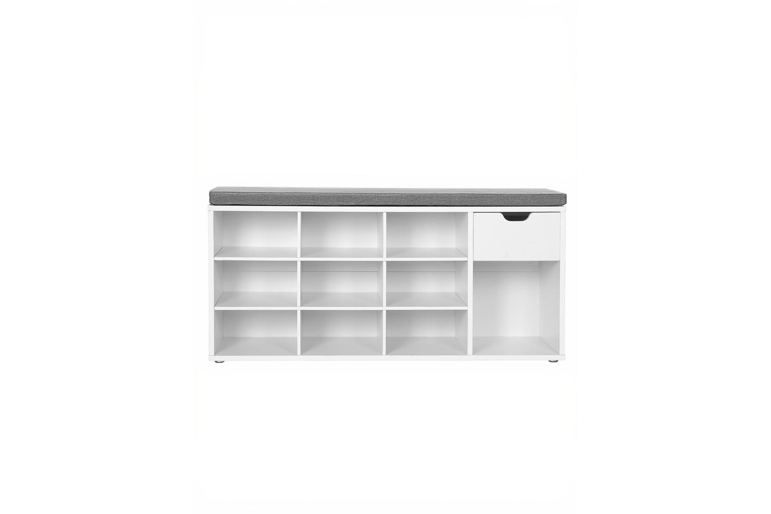 Vasagle Shoe Bench | Storage Bench | Chipboard & Imitation Linen | 104 X 30 X 48 Cm