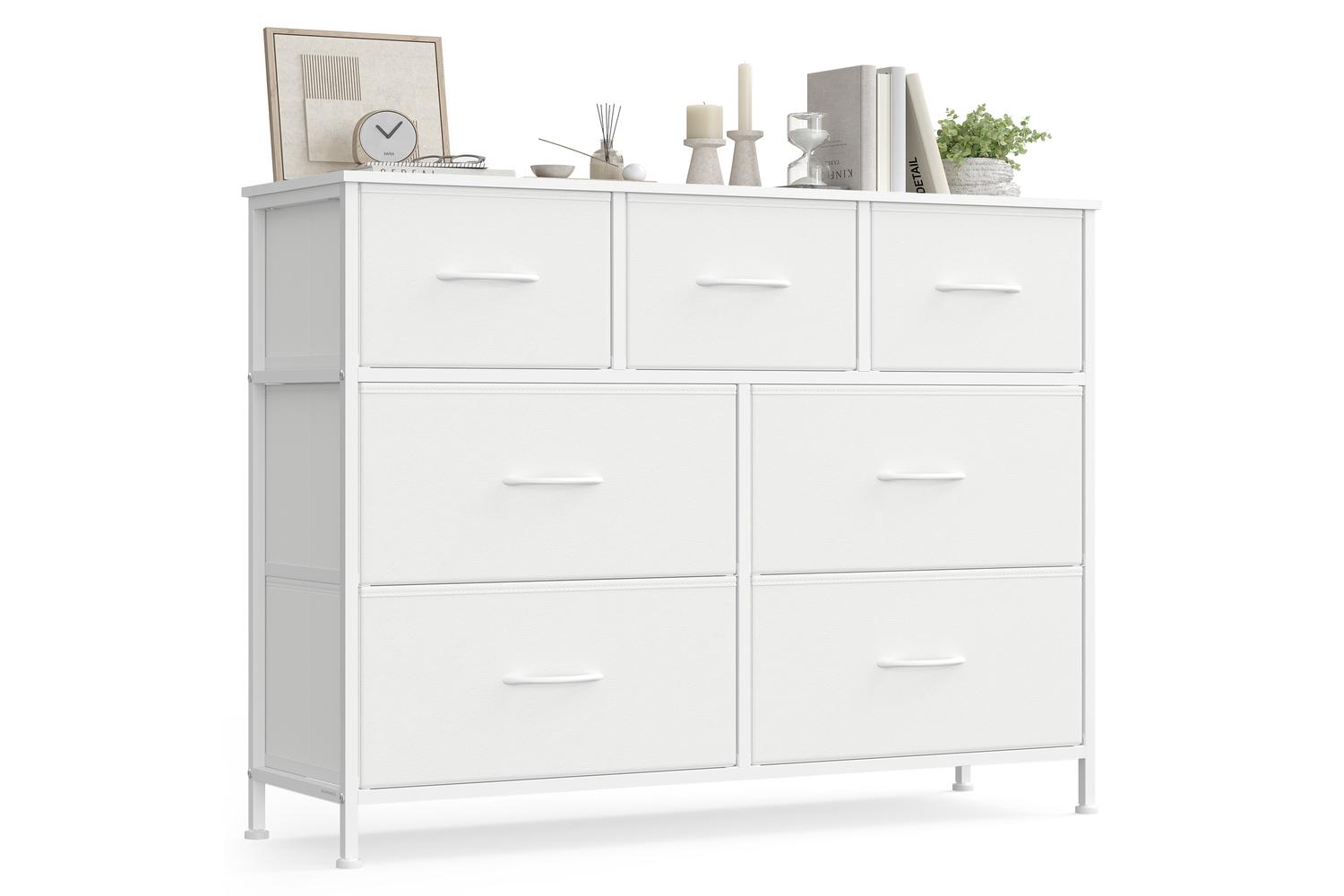 Songmics Drawer Dresser | Chest Of Drawers | Steel, Mdf, Textile | 4 Large & 3 Small Drawers