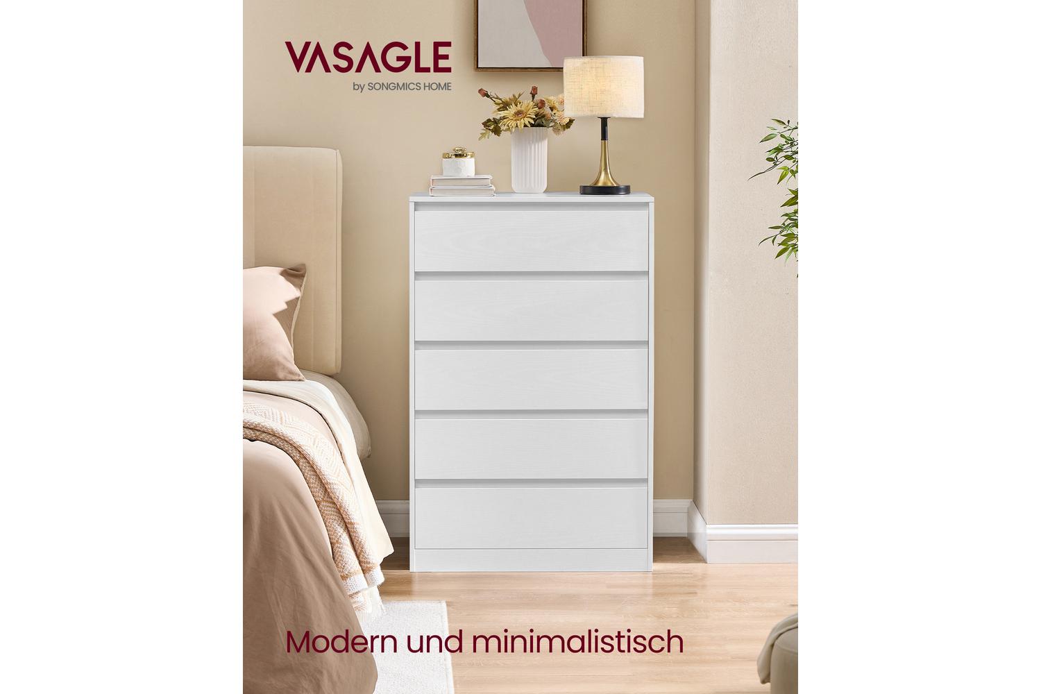Vasagle Dresser | Chest Of Drawers | Particleboard Mdf | 5 Drawer