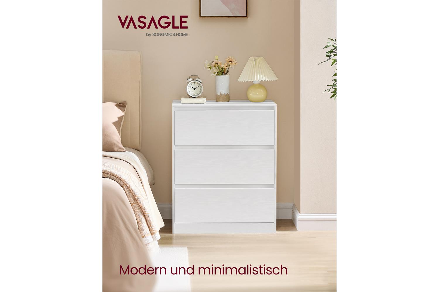 Vasagle Dresser | Chest Of Drawers | Particleboard Mdf | 3 Drawer