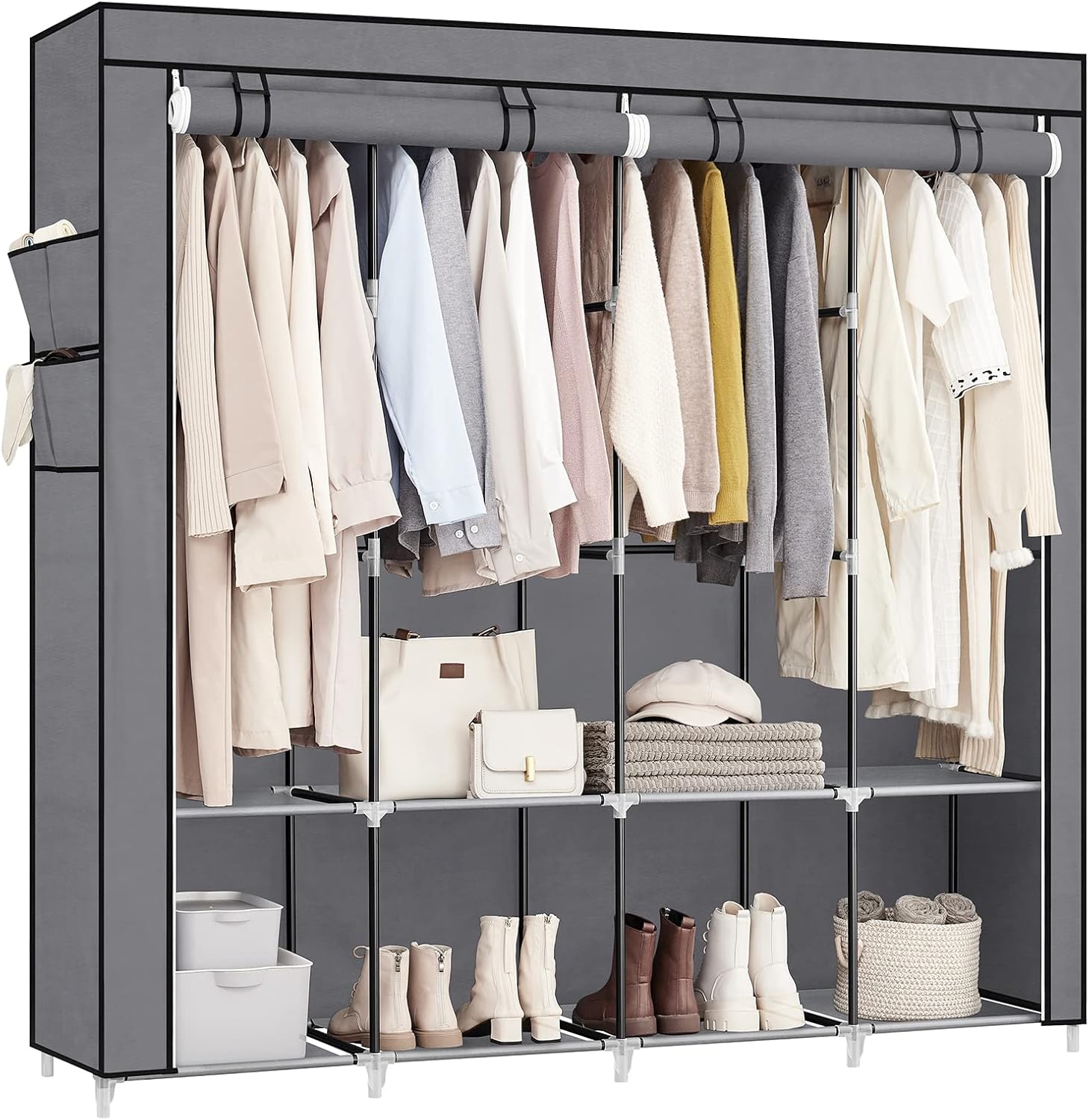 Songmics Wardrobe | Clothes Storage | Steel & Fabric | 170 X 45 X 167 Cm