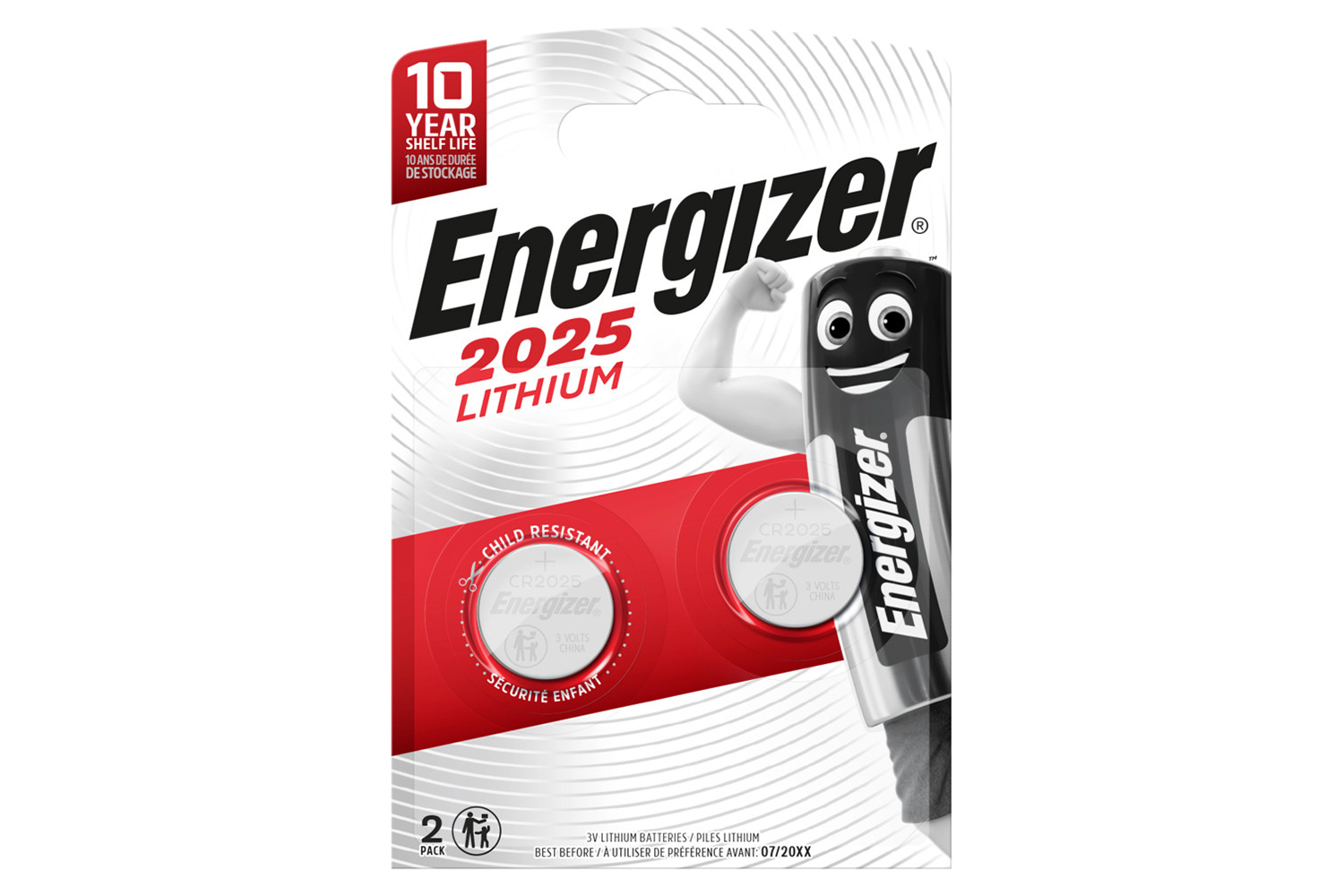 Energizer CR2025 Lithium Coin Battery | 2 Pack