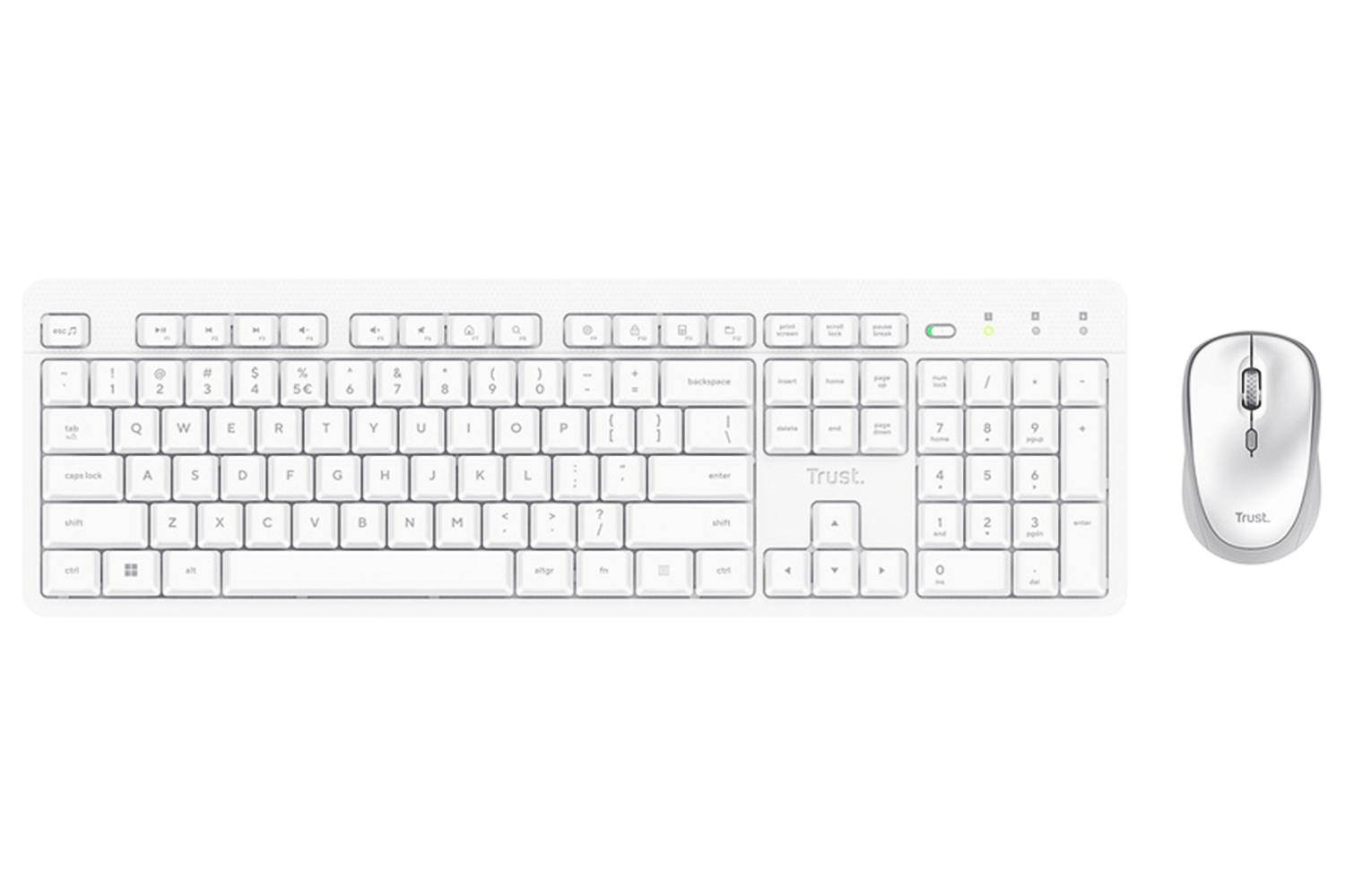 Trust Ody II Silent Wireless Keyboard & Mouse Set | White