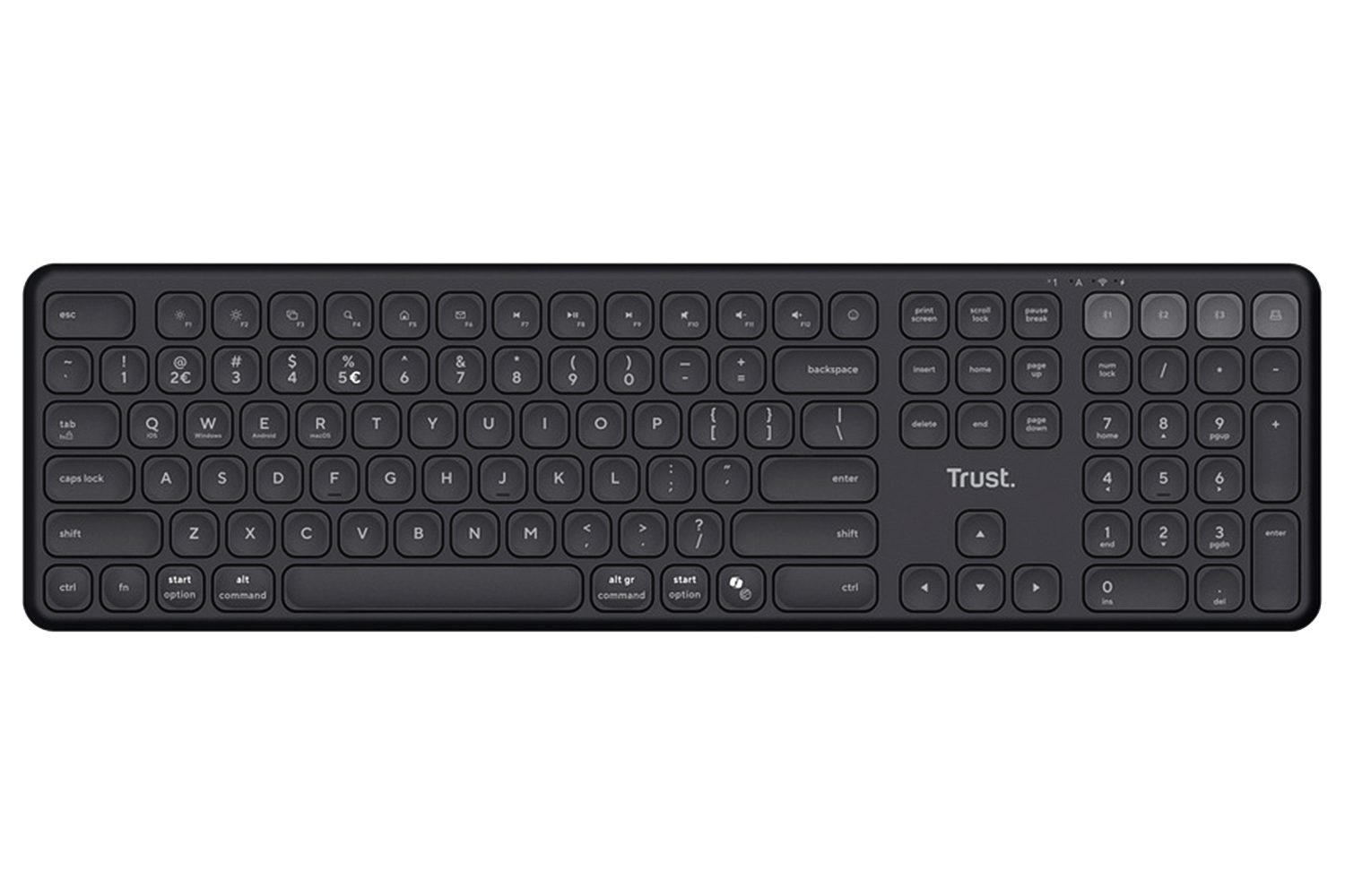 Trust Vaiya Multi-device Wireless Keyboard | Black