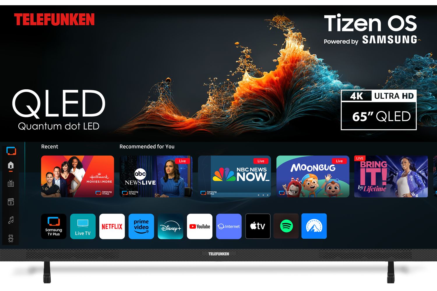 Telefunken 65 Qled 4k Soundbar Tizen Os Smart Tv