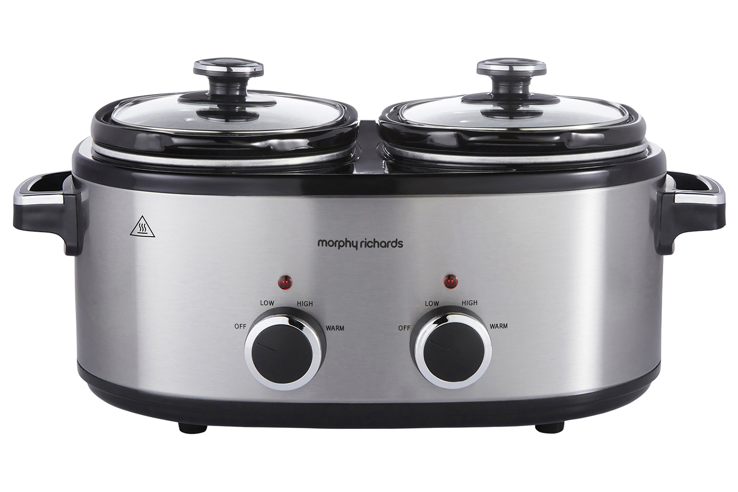 Morphy Richards DuoServe 3.8L Double Pot Slow Cooker | 462000 | Brushed Stainless Steel