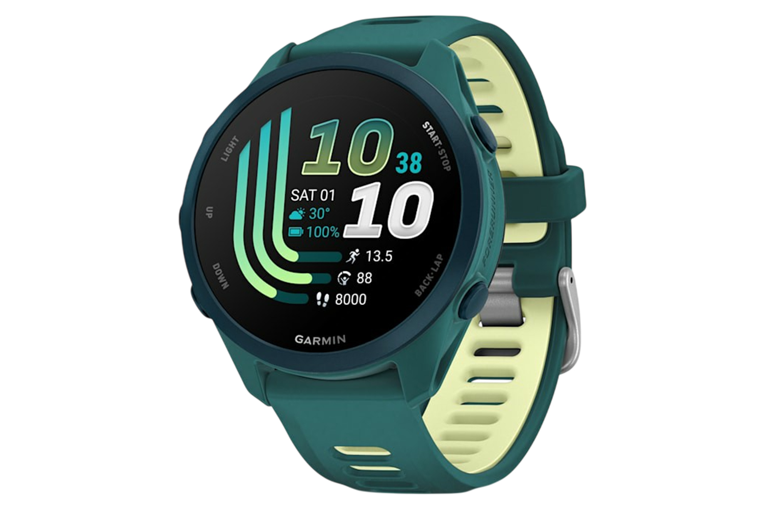 Garmin Forerunner 170 Music | 42.6 mm | Teal Green/Citron Band