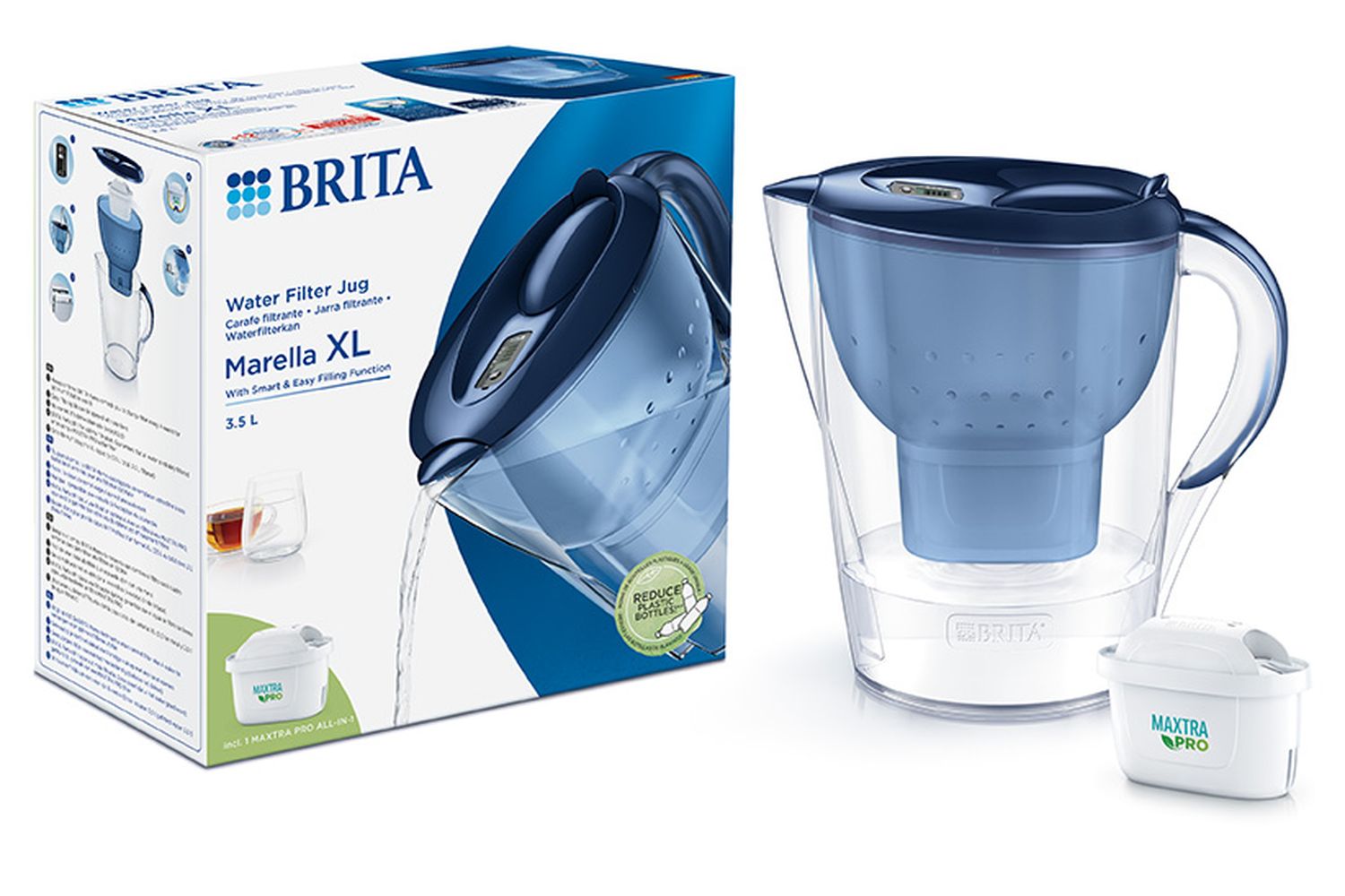 Brita Marella Xl Water Filter Jug | Blue | 3.5 Litre
