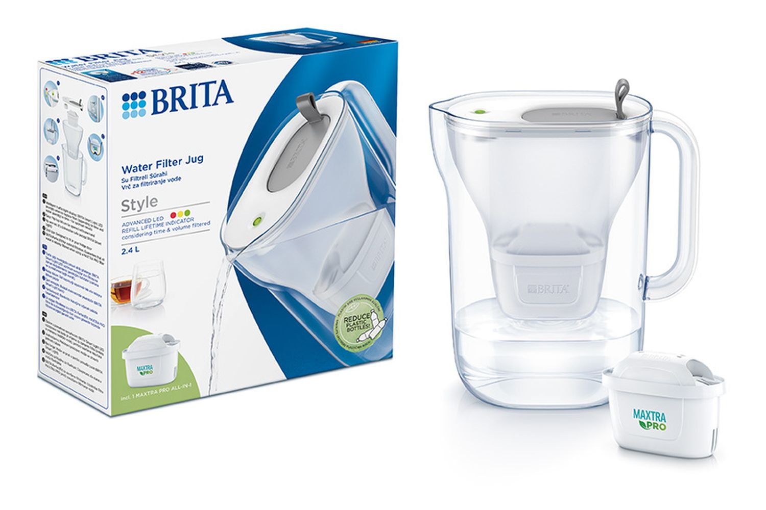 Brita Style Maxtra Pro Water Filter Jug | Grey | 2.4 Litre