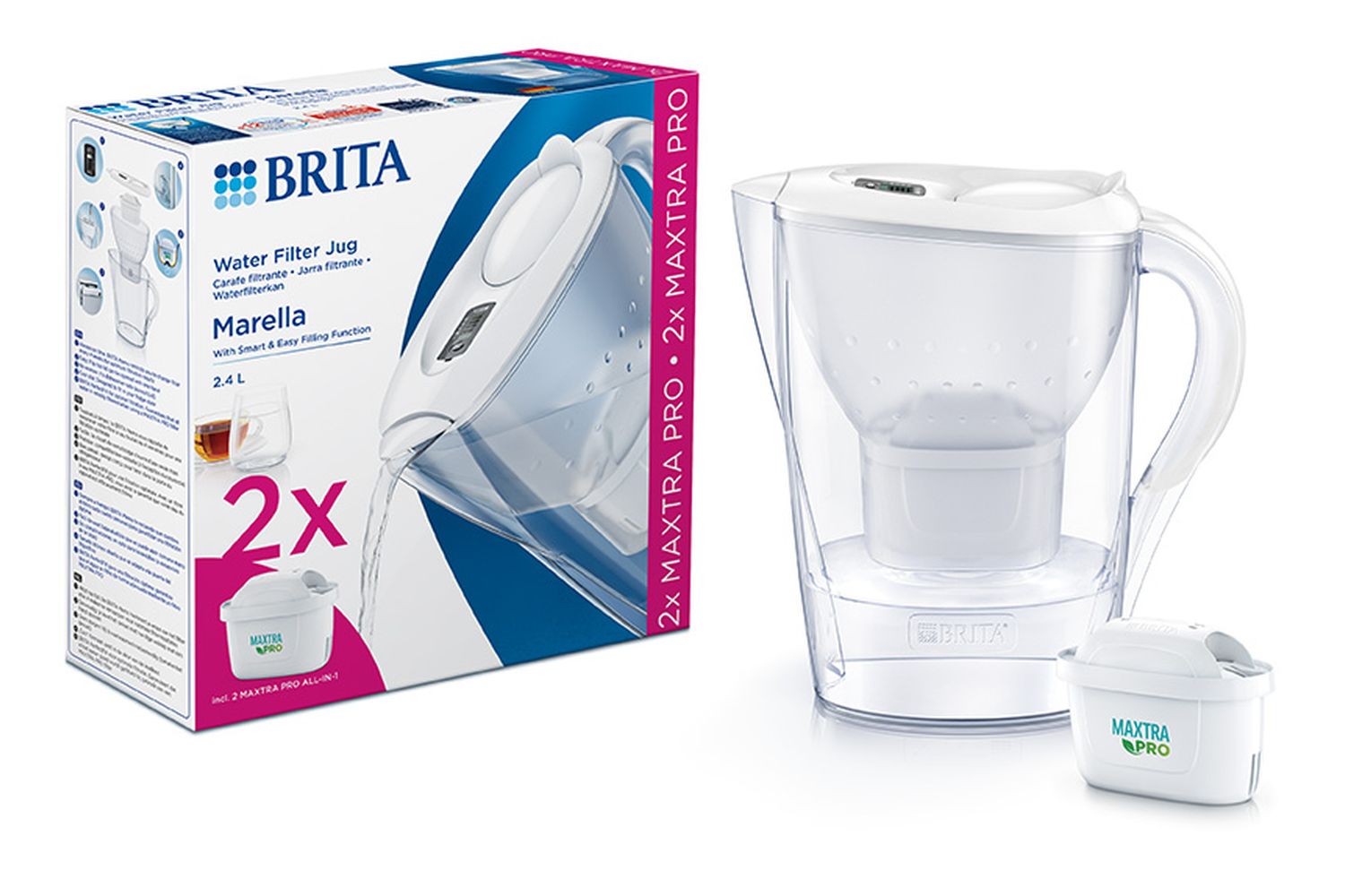 Brita Marella Water Filter Jug | White | 2.4 Litre