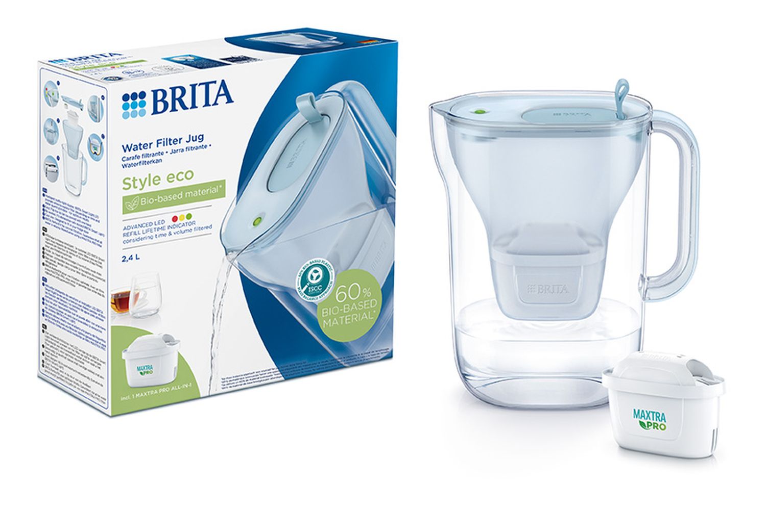 Brita Style Eco Powder Blue Max Pro 2.4l | Water Filter Jug