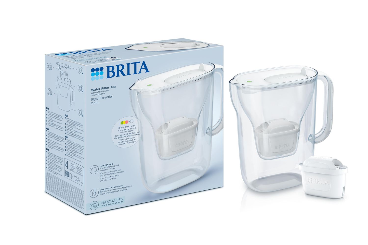 Brita Style Essential White | Water Filter Jug | Plastic | 2.4l