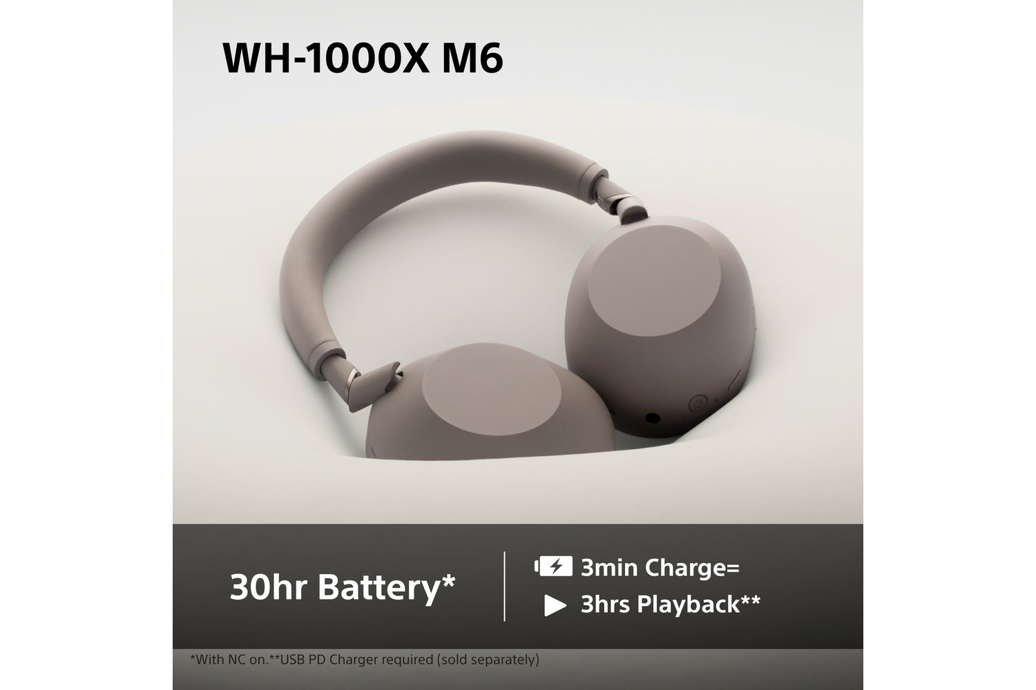 Sony WH-1000XM6 Noise Cancelling Wireless Over Ear Headphones Sandstone | WH1000XM6T.CE7