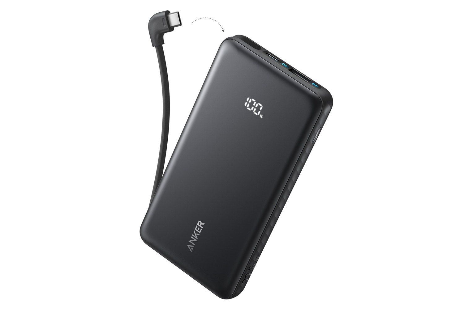 Anker Zolo 10,000 mAh 22.5W Power Bank with Built-in USB-C Cable | Black