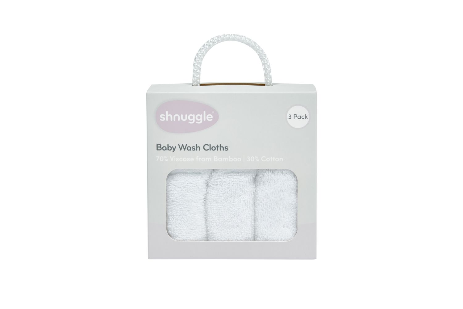 Shnuggle Wash Cloths | Baby Washcloths | Bamboo Cotton Blend | White