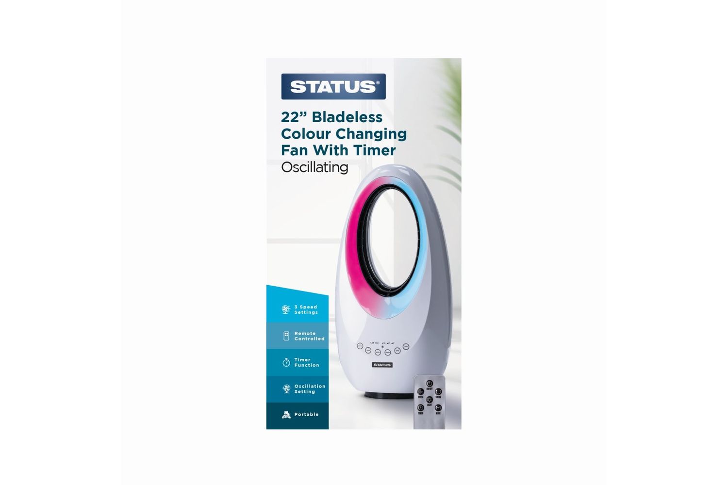 Status 22 Bladeless Fan White | Bladeless Fan | White | 22 Inch