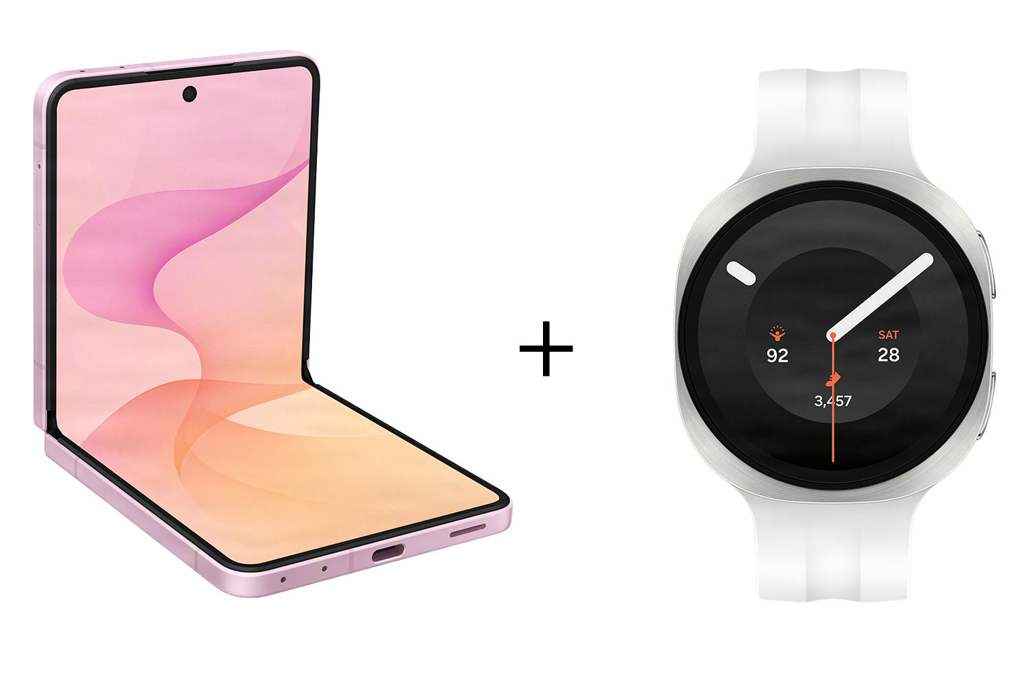 Samsung Galaxy Z Flip8 | 12GB | 256GB | Pink & Galaxy Watch9 | BT | 40mm | Cream Bundle