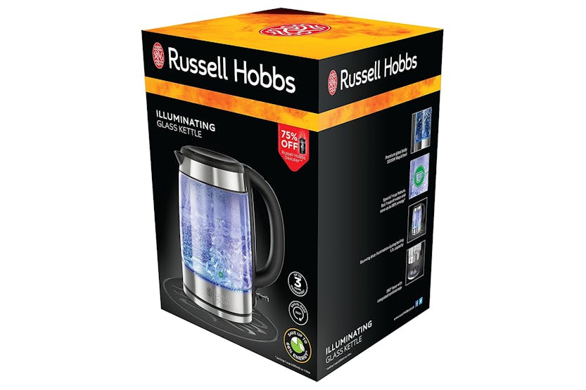 Russell Hobbs 1.7L Illuminating Glass Kettle | 21600-10 | Black