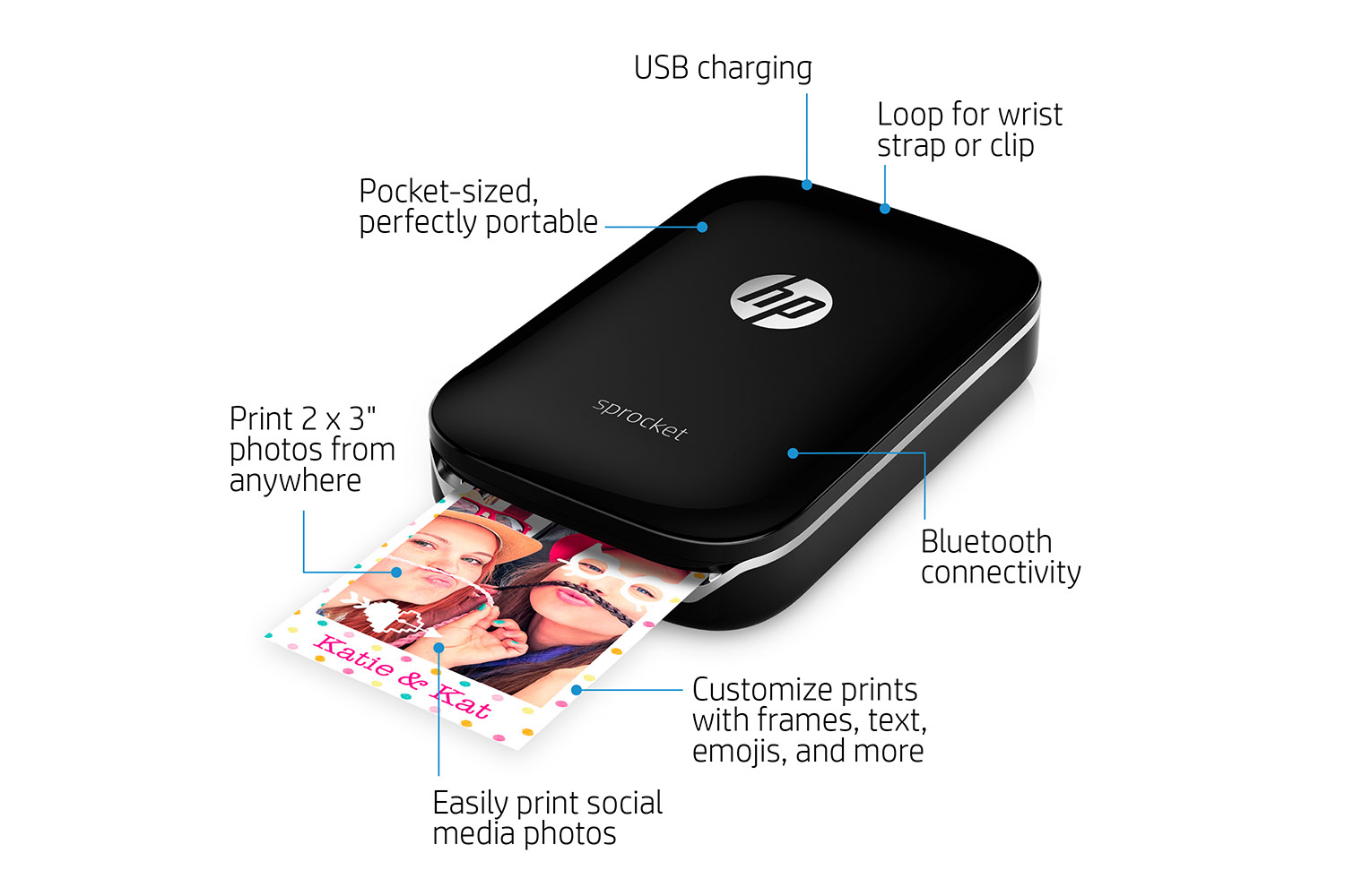 HP Sprocket Portable Photo Printer Black Ireland
