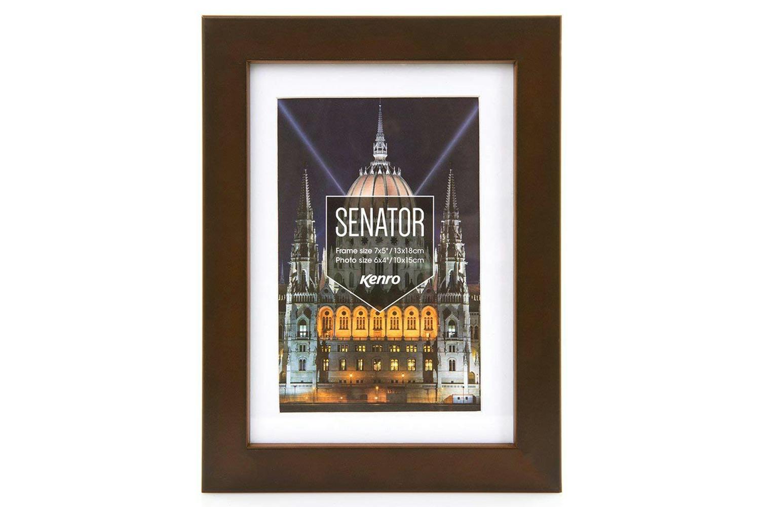 Kenro Senator Black Photo Frame with Mat | 8x8/6x6"