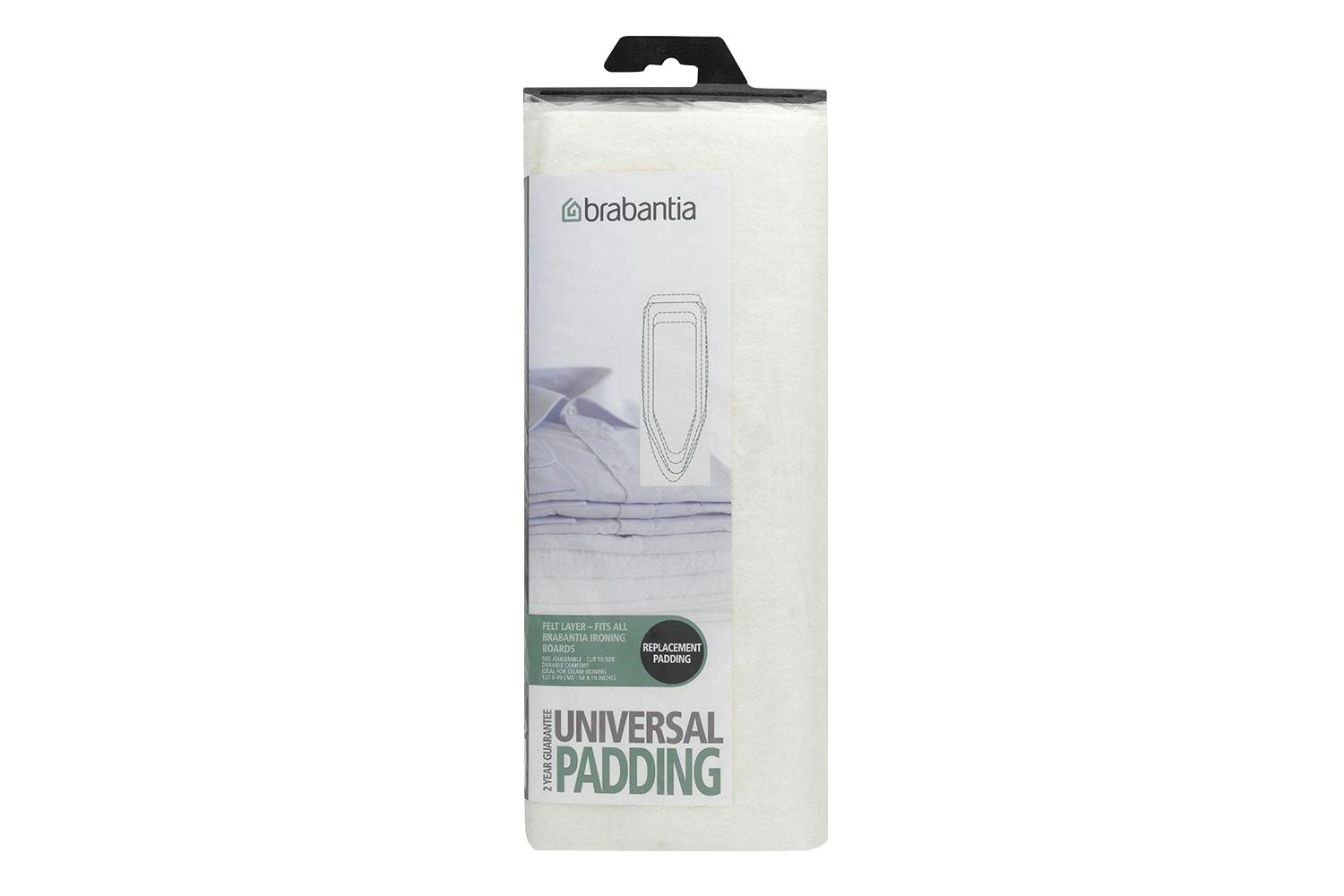 Brabantia Underlay One Size Ironing Felt Board Cover | White | 135 x 49 cm