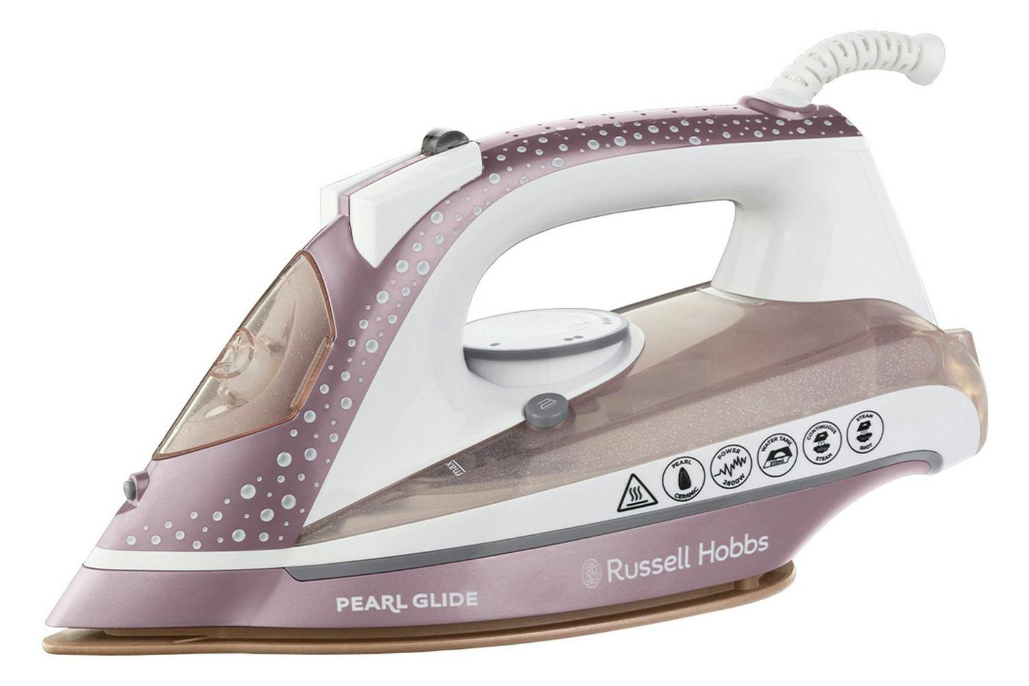 Russell Hobbs 2600W Pearl Glide Steam Iron | 23972 | Champagne