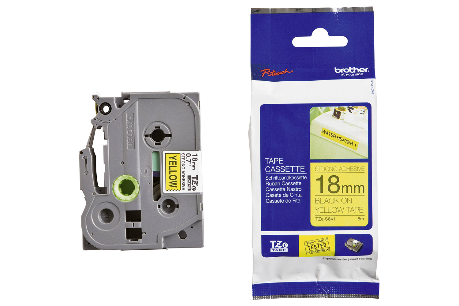 Brother TZE-241 18mm Black on Yellow Labelling Tape