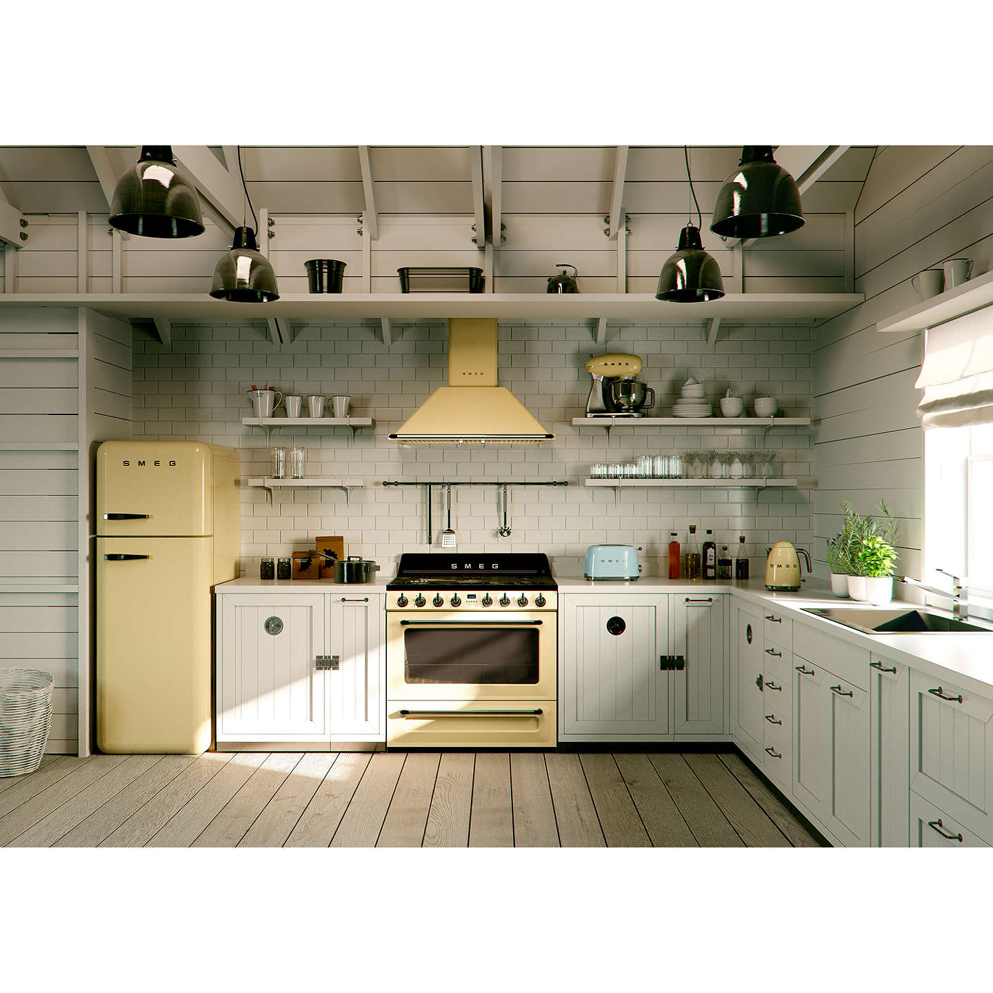 Smeg 90cm Chimney Hood | KT90PE | Cream