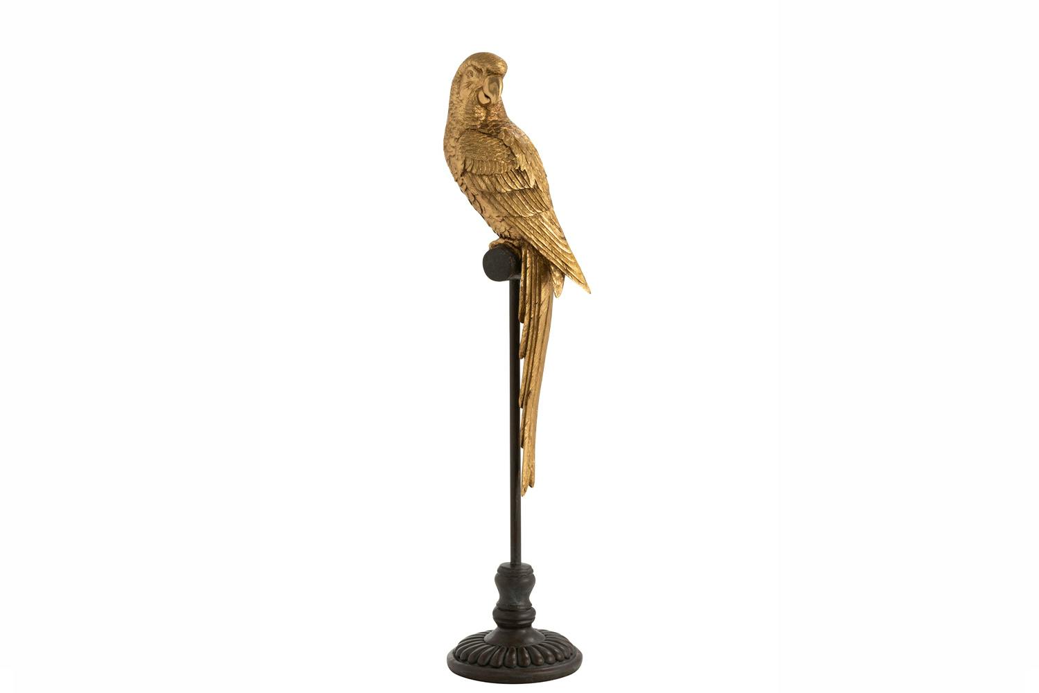 Medium Parrot on Stand | Gold