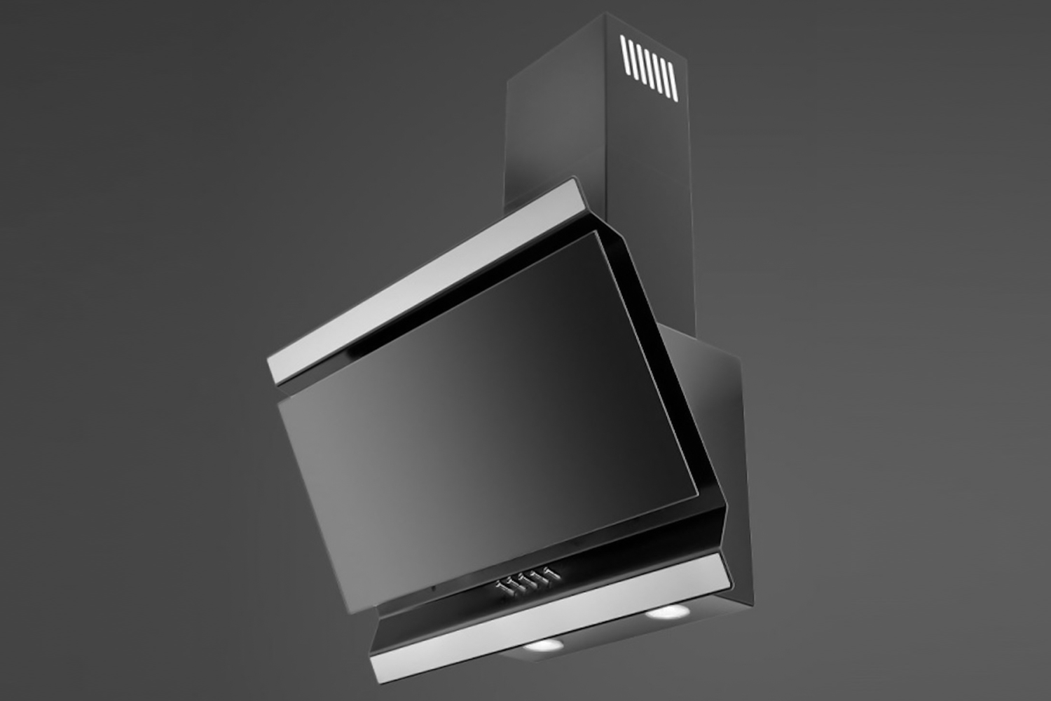 Luxair 90cm Ison Angled Cooker Hood | LA90ISONBLK