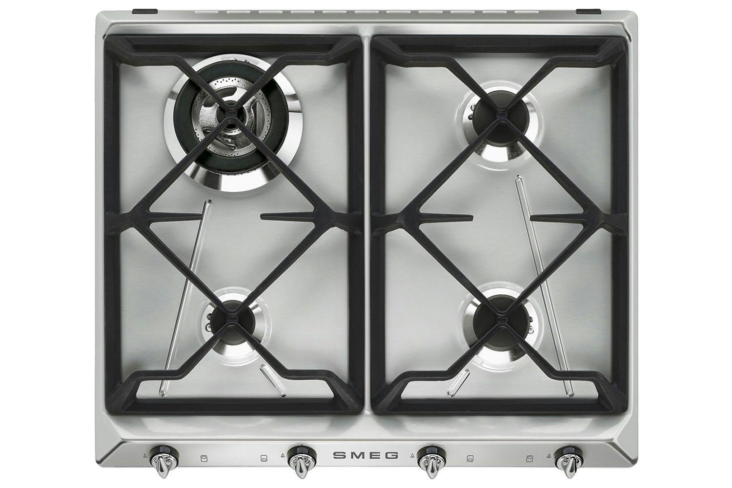Smeg 60cm Victoria Aesthetic Built-in Gas Hob | SR964XGH | Stainless Steel