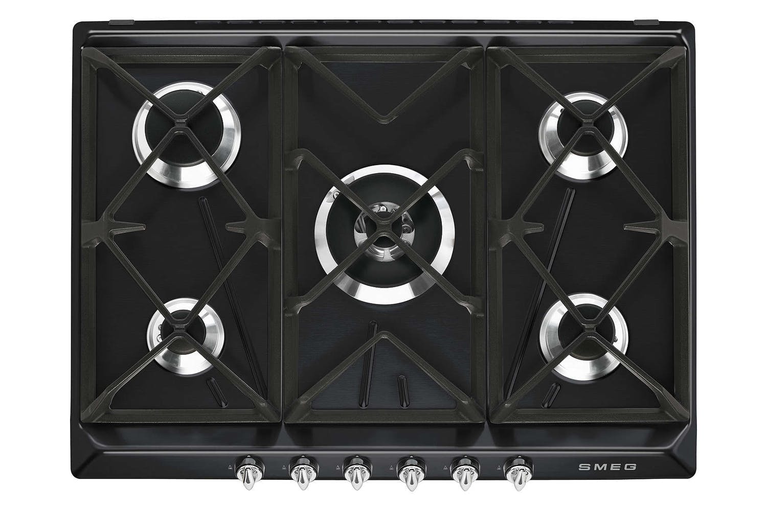 Smeg 69cm Victoria Aesthetic Built-in Gas Hob | SR975NGH | Black