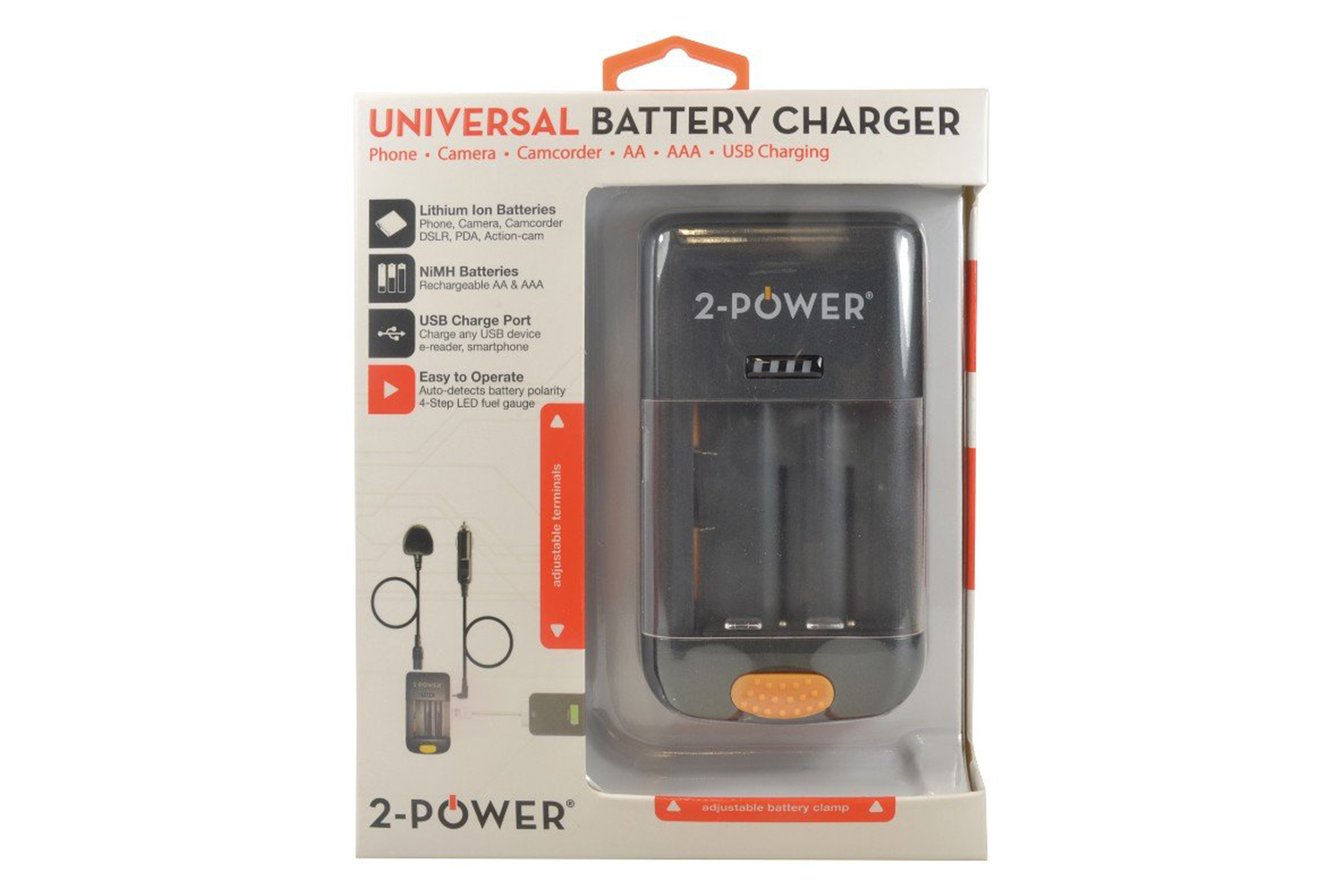 2-Power Universal Camera Battery Charger-Retail